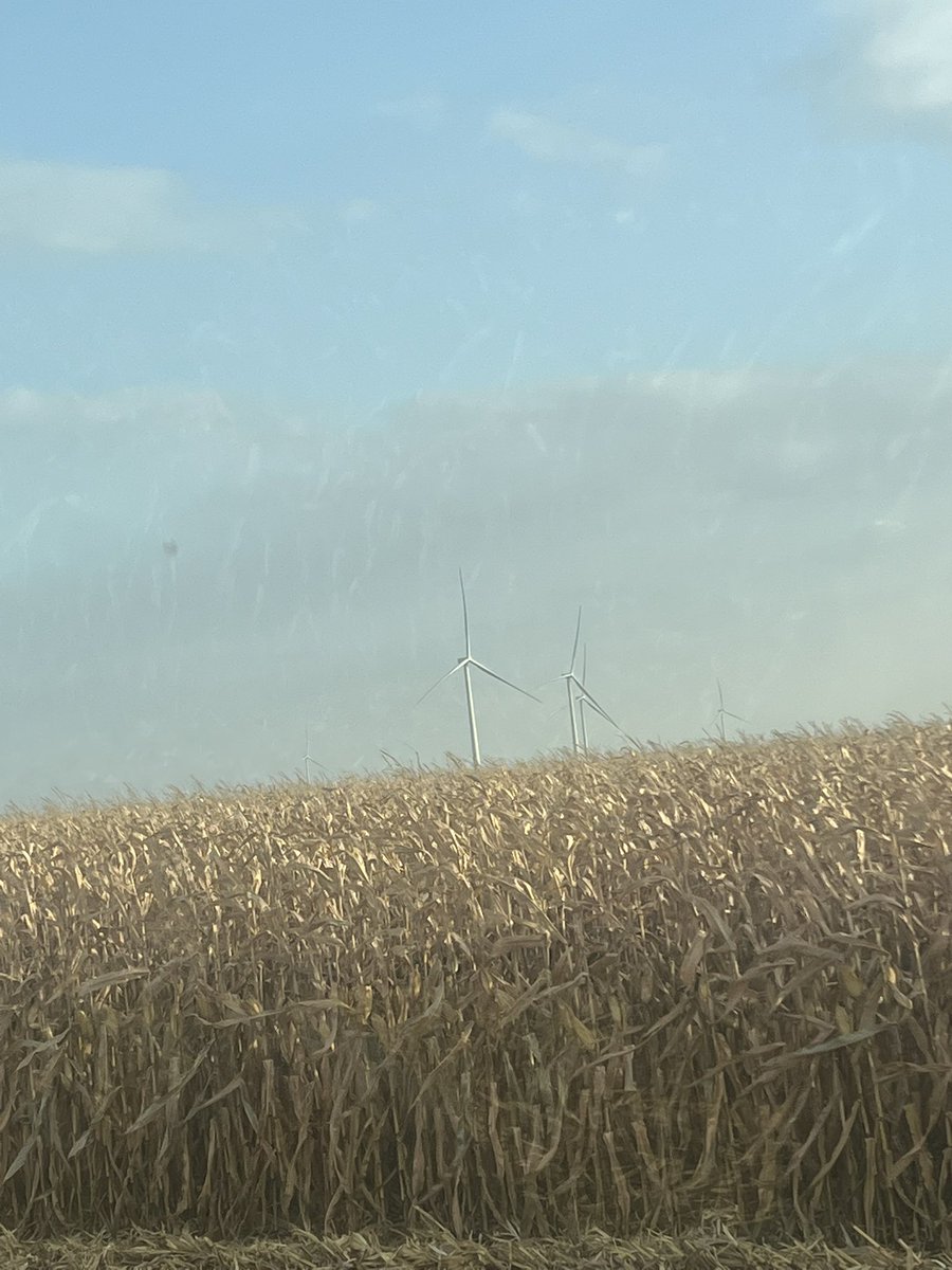 EvanLeake's tweet photo. The wind is blowing 20 to 30 mph today and there are 19 windmills that aren't turning that I can count from my tractor seat,biggest scam there is. https://t.co/Pil5iRuIZX
