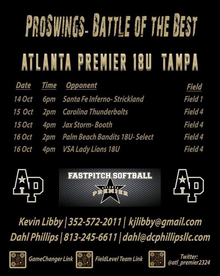 Should be a wonderful weekend of softball in Longwood FLA this weekend. <a href="/ATL_PREMIER2324/">Atlanta Premier 23/24</a> looks forward to seeing everyone there!