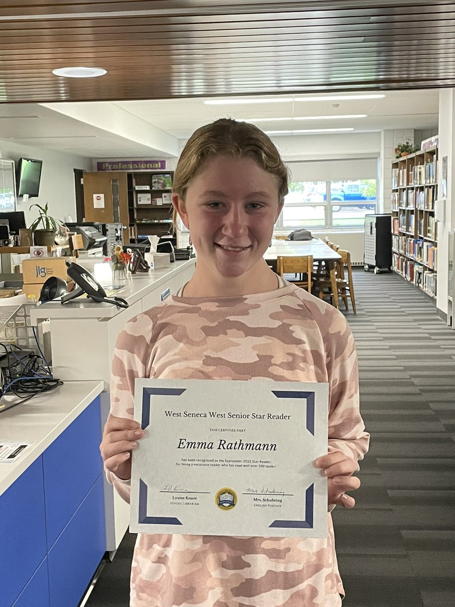 Kudos to our September Star #Reader Emma R. Emma’s read more than 100 #books since the beginning of last year! Who says teens don’t #read ! #readblue
