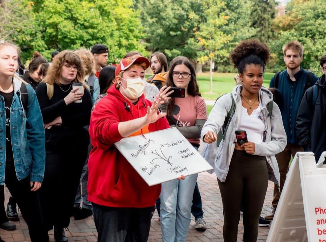 sflosu's tweet photo. The president of Students for Life of America, @KristanHawkins came to Ohio State Campus this past Tuesday the 4th as the first stop on her "Abortion Should Be Illegal Change My Mind" tour.  

Thank you Kristan and everyone who came out to have productive conversations with us! https://t.co/Y6VGmKQMHe