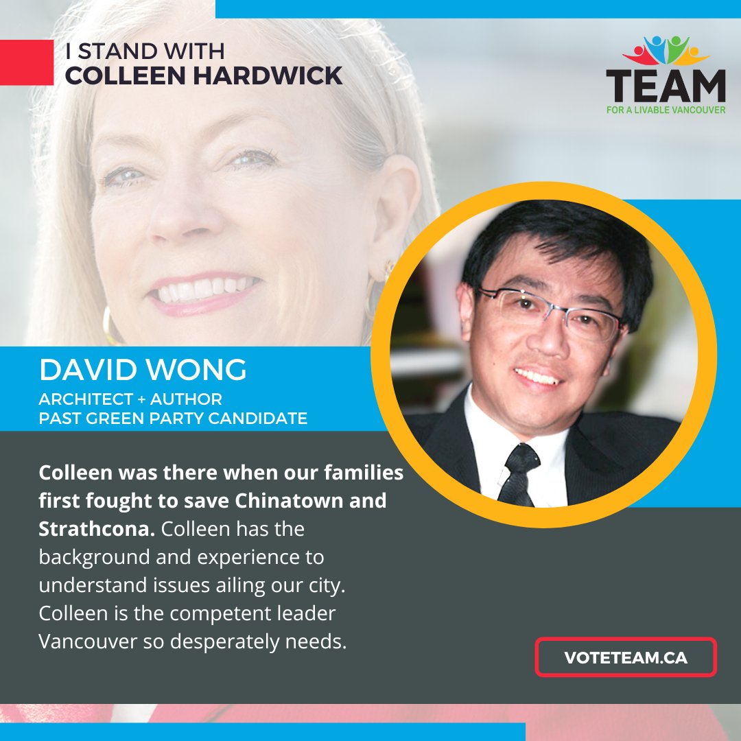 CllrHardwick's tweet photo. Thank you for the endorsement, my friend!  @DavidHTWong @vote4team #vanpoli https://t.co/59pA20RXJm