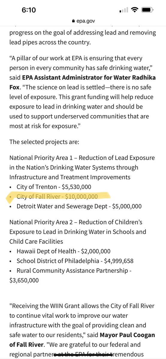 isaacpellerin's tweet photo. I had a wave of joy rush over me when I saw the city where I grew up as a recipient of an @EPAwater grant to #gettheleadout. Grateful to @woodardcurran for providing expertise to improve the lives of my family who live there! https://t.co/1j3rLNzAqp