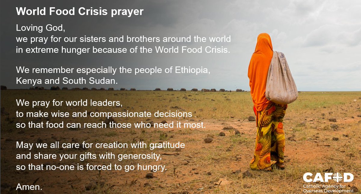 Please join us in prayer for all the families around the world affected by the #WorldFoodCrisis. Together, we can reach out with love to help our sisters and brothers around the world who are facing extreme hunger 🙏