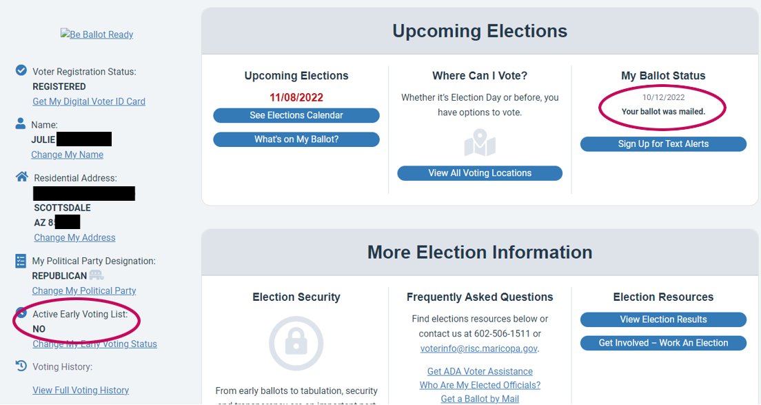 Why was my ballot mailed if I’m not on the early voting list?

#VoteInPerson #MaricopaCounty #ArizonaAudit @AZGOP @RealMarkFinchem #Election2022