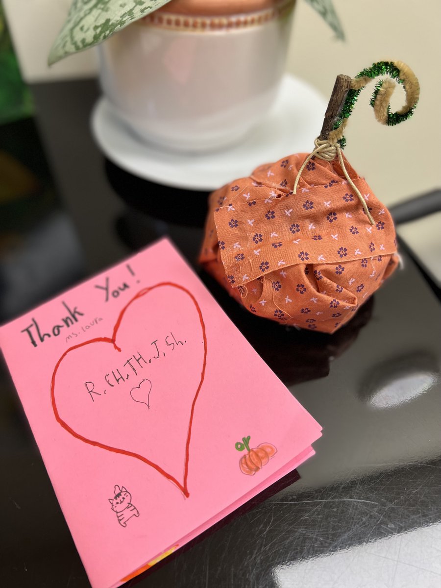 We ❤️ our clients! It's always a celebration when they're ready to graduate from speech, but when they bring you a homemade card with all of the phonemes they worked on and a pumpkin they hot-glued with material, pipe cleaners, and a stick, there's only one thing to do: 😭😭😭😭