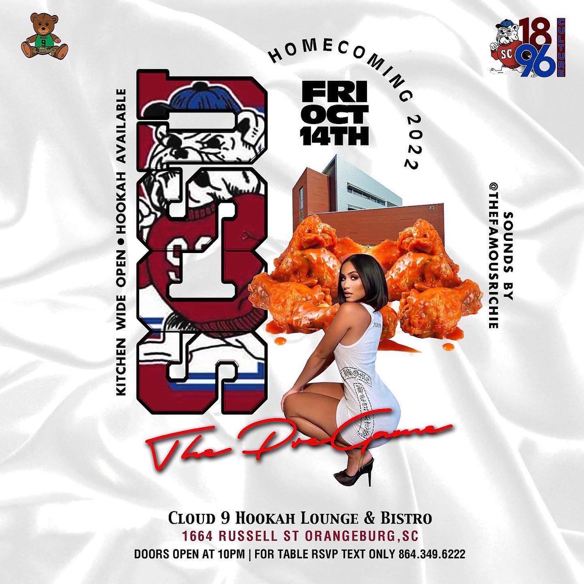 RondoPromoLLC's tweet image. TOMORROW! 

All Roads Lead To Cloud 9 Hookah Lounge &amp;amp; Bistro 

All Tables Are Sold Out 

1 Section Remains Available. 

Eat. Drink. Vibe. 🐶

#SCSUHC22 #SCSU #LHIA