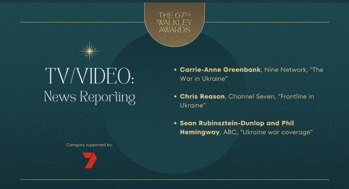 So proud of my twin <a href="/CGreenbank9/">Carrie Greenbank</a> for her Walkley nomination for reporting on Ukraine. She is still there as we speak, telling stories from the frontline and investigating war crimes. Her hard, harrowing work and that of the other nominees deserves to be recognised.