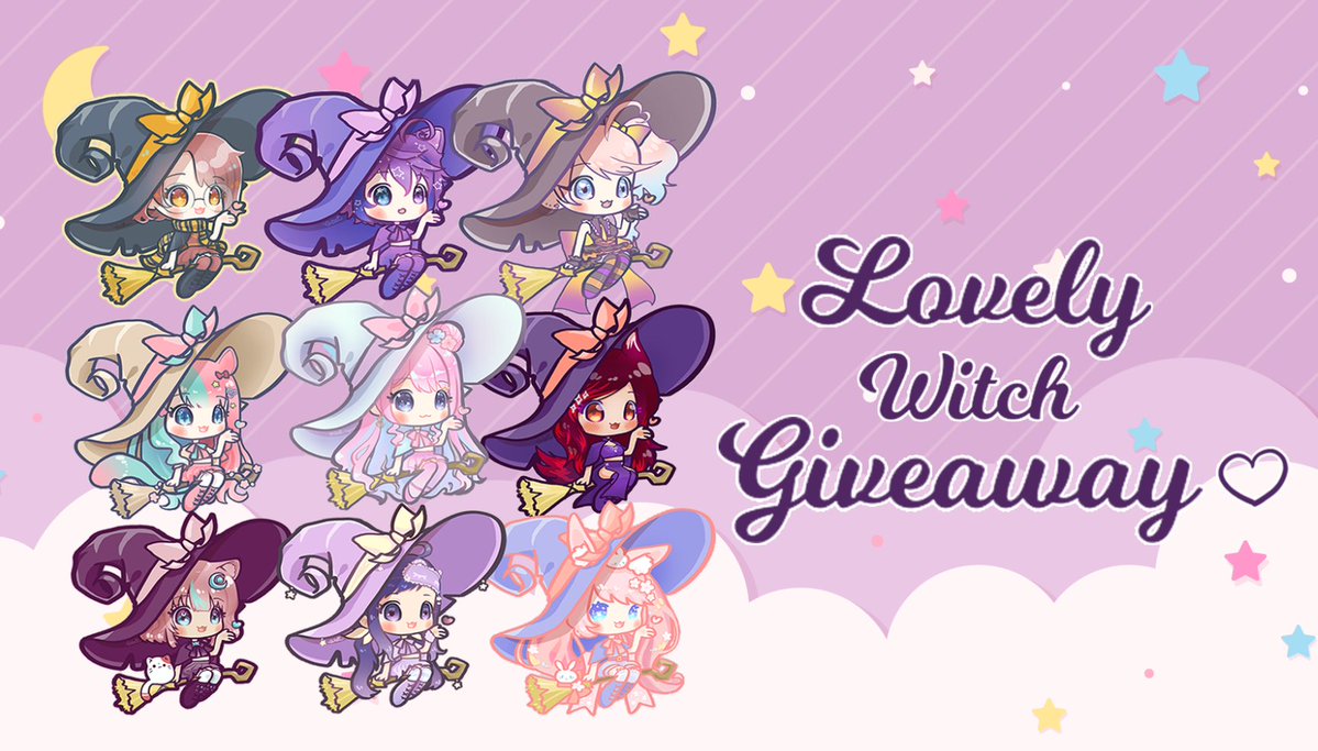 ✨💜Lovely Witch YCH giveaway raffle💜✨
Grab your magic broom and get ready for this spooky season!🧹🧙‍♀️

✨rt + follow
✨post your ref!

❣️it can be exchanged with any of my other halloween YCH (see replies)
💌also available as commission, dm me for details
#Vtubers