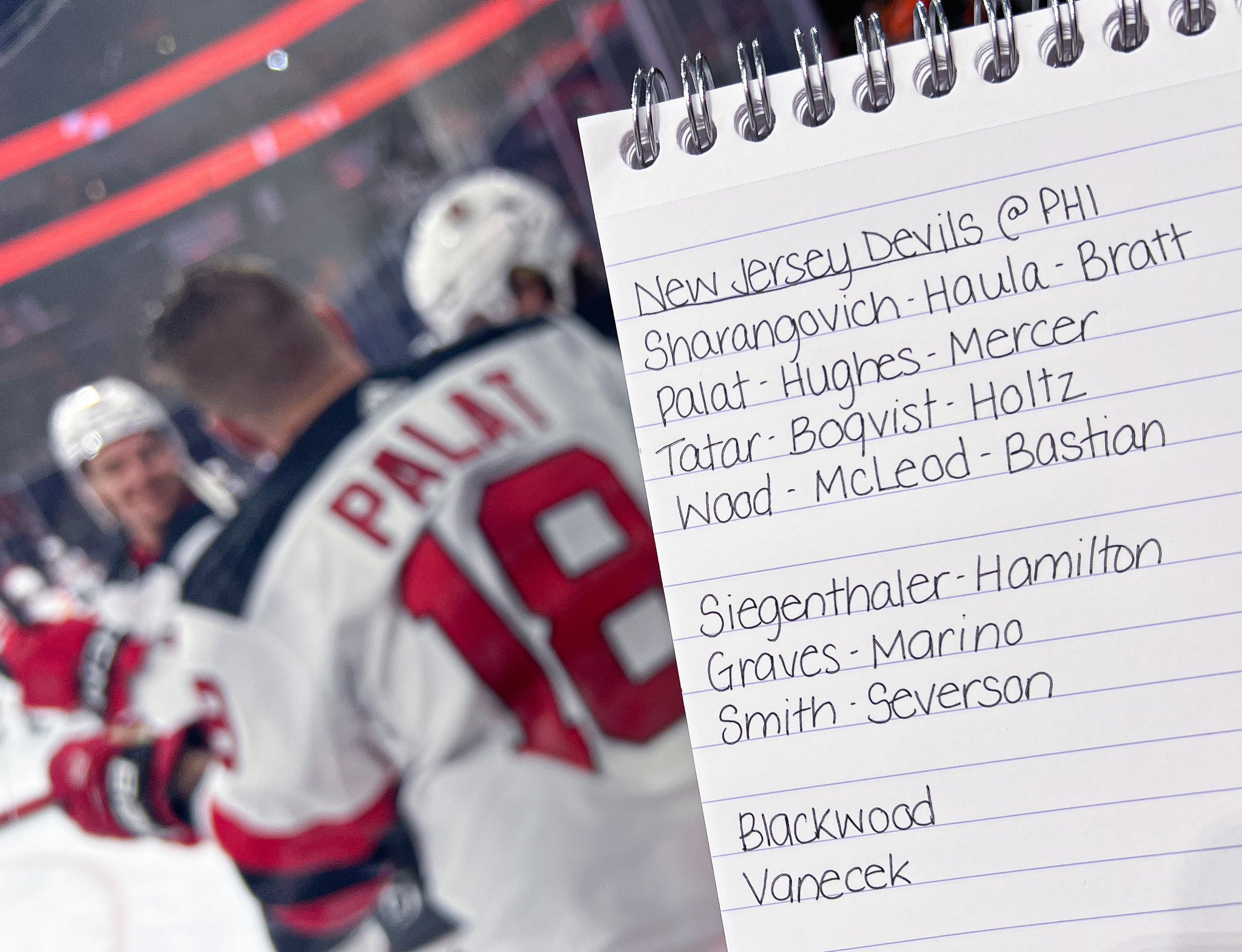 Nj devils best sale lines