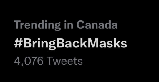 …and #BringBackMasks is trending again. And yes, I will tweet about it every time it goes viral because the more people who wear fitted masks the more preventable infections, #LongCovid, and deaths we can stop 🛑 ✋