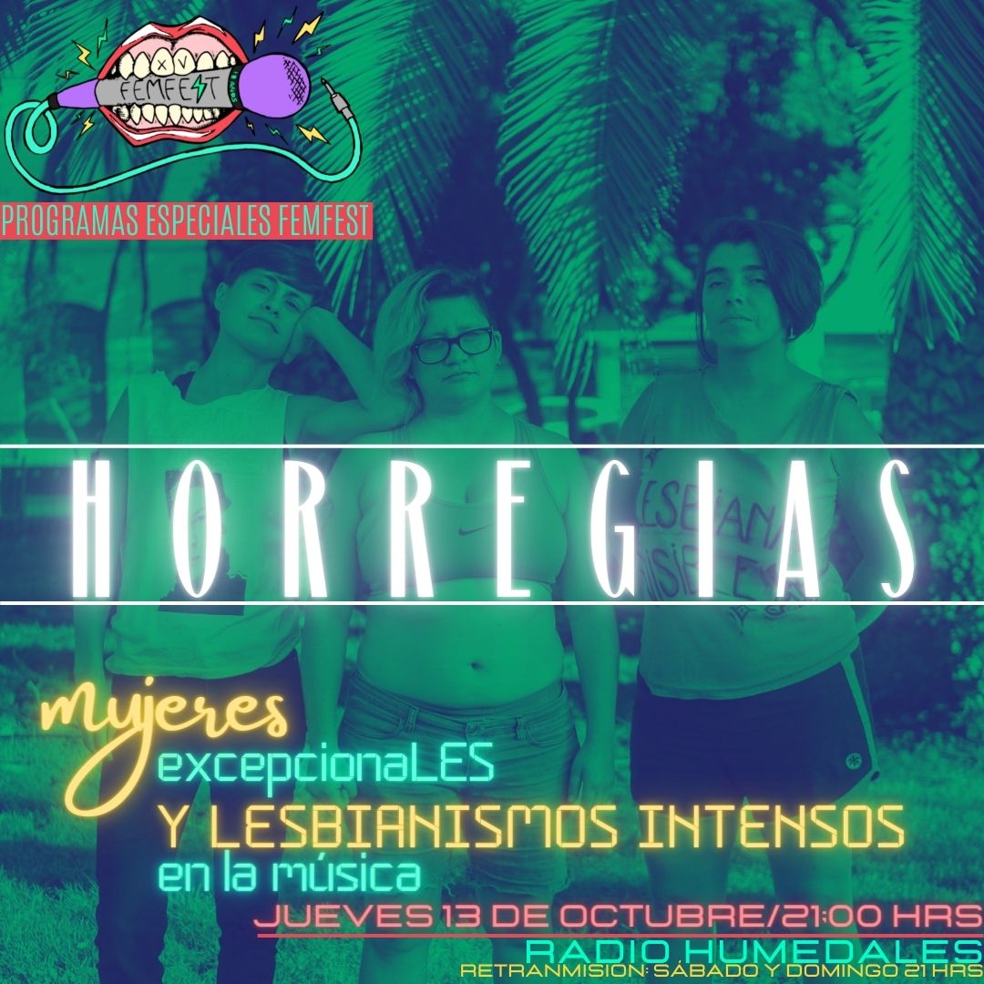 RadioHumedaLES's tweet photo. 🔥NUEVOS ESPECIALES MUSICALES FEMFEST
Estamos presentando cada semana un especial dedicado a las artistas y bandas que participarán en la  n°15 del FemFest y esta semana, en el Día de las Rebeldías Lésbicas escucharemos a la banda 🎧HORREGIAS🎧 a las ⏰21 hrs  @horregias
@femfest https://t.co/6lu5XDjFpE