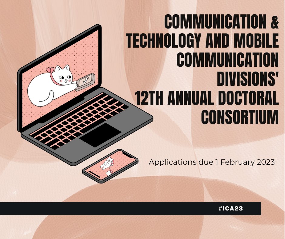ICA_CAT's tweet photo. PhD candidates, please consider applying to the @ica_cat and @ICA_Mobile *in-person* doctoral consortium! Details here: https://t.co/nuaisXe2rm Deadline: 1 Feb 2023 https://t.co/vqjlNLJ2FZ