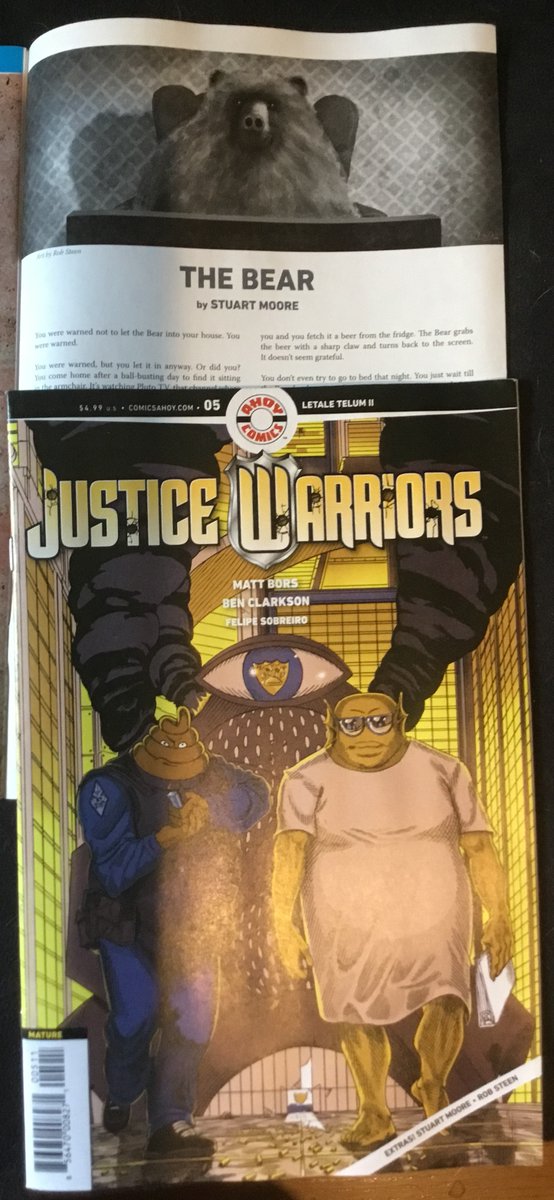 stuartmoore1's tweet photo. Hey, I've got a story in the next issue of @benclarkson &amp; @MattBors ' outrageous JUSTICE WARRIORS! Illustrated by my old friend and HIGHBALL crony @RobSteen4 . 10/26/22, from @AhoyComicMags , of course. https://t.co/qjTLkbExuZ