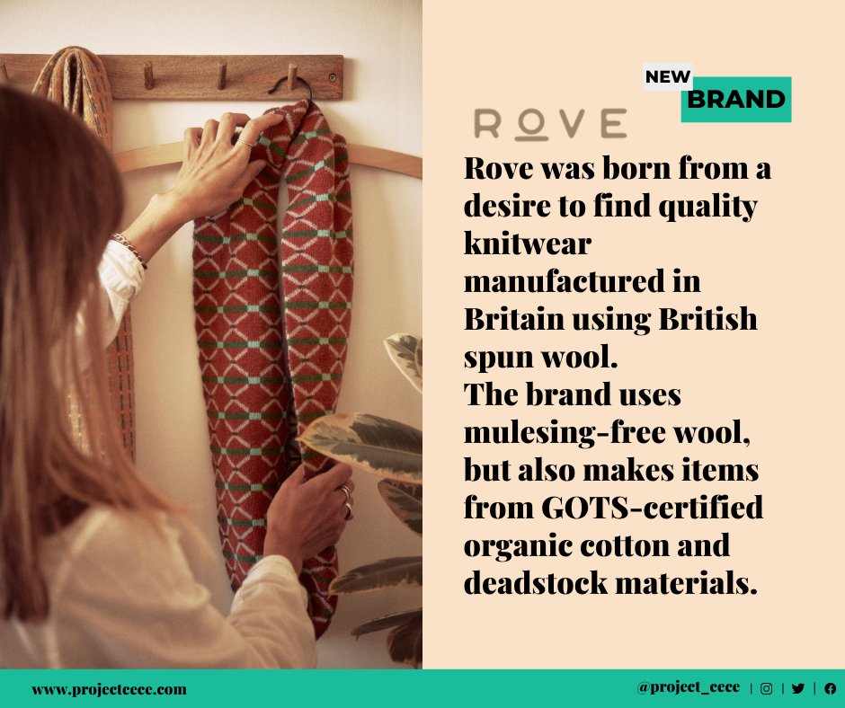 Project_Cece's tweet image. New day, new brand! ✨
Discover ROVE Knitwear from now on through our website.
Knitwear made in the UK. 🇬🇧
👉 cece.eco/2gf4A

#knitwearmadeintheuk #mulesingfree #madeinbritain #sustainablefashionuk #autumnfashion #autumnaccessories