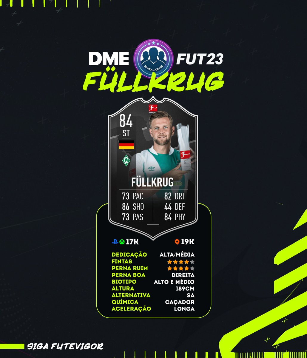 futevigor's tweet photo. DME - Füllkrug 🇩🇪

Vai completar esse DME?

SIGA @futevigor

#fifa23 #fifaultimateteam #ultimateteam #ps5 #fut23 #easportsfifa #explore #fifa23ultimateteam #potm #weenkedleague #xbox #xboxone #xboxseries #ps4 #fifa23ultimateteam #futebolvirtual #fifa23dme https://t.co/tYuwb31B5s