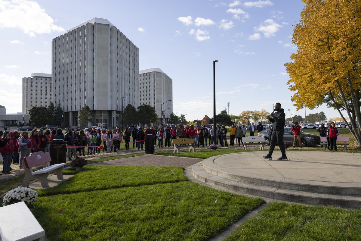 NIUlive's tweet photo. The National Pan-Hellenic Council (NPHC) Yard officially became a space for the “Divine Nine” to call their own at last week's #NIUHomecoming rededication ceremony.

To learn more about this historic event many years in the making: https://t.co/c3kXRV9Gs5 https://t.co/uPXEFnLdnE