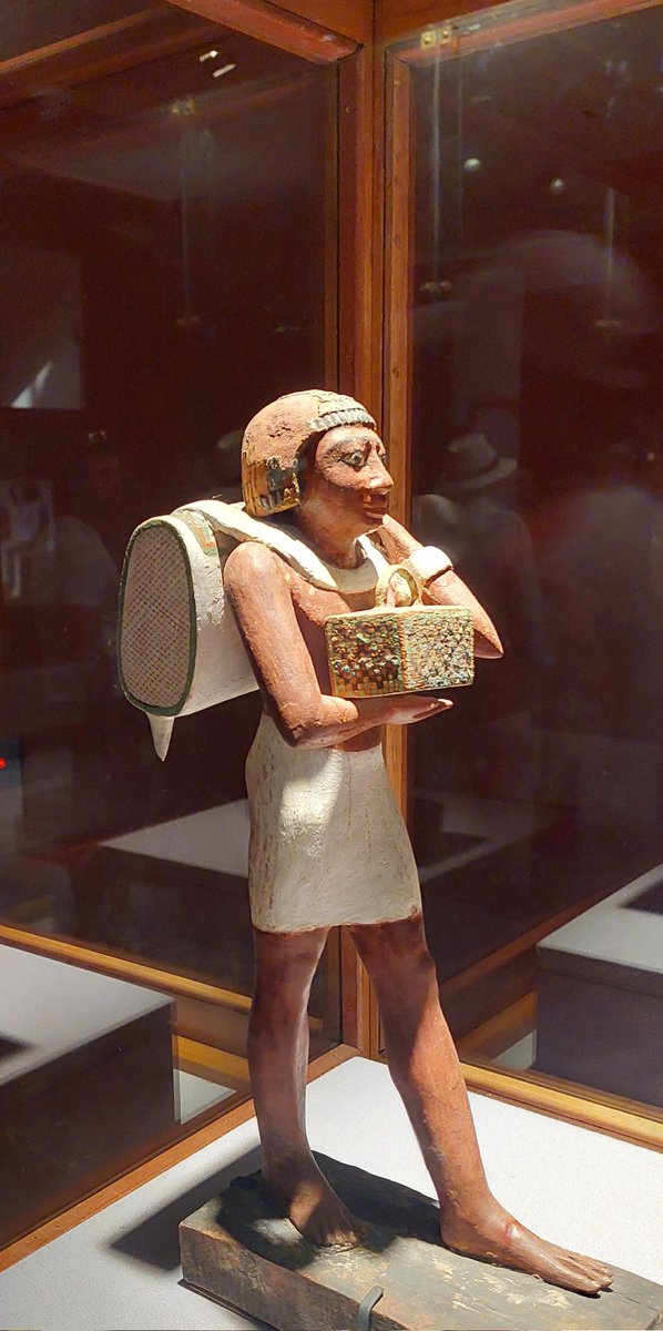 LobnaSamy15's tweet photo. Ancient Egyptian backpack. Niankhpepikem carrying the earliest type of backpacks in history.He was an overseer and the chancellor of King Pepi I Meryre(6th Dynasty).A large  number of servants statues were discovered in his burial chamber in Meir,Asyut #Egypt 
Photo by me 📸 https://t.co/XVSWdt1qvj