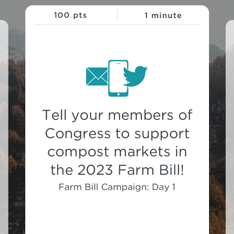 MyClimateApp's tweet photo. ACTION OF THE DAY: Tell your members of Congress to support compost markets in the 2023 Farm Bill!

Download the Climate Action Now app to take this action and thousands of others!