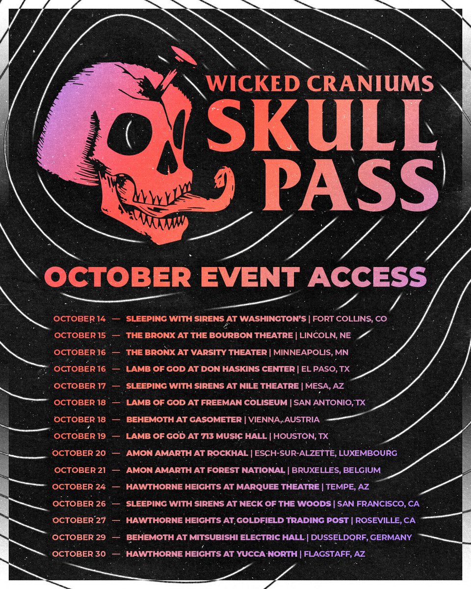 WickedCraniums's tweet image. The October list of Wicked Tickets is here 🤌

We're going to be breaking down each month into smaller bites and there will be so special events not listed that will be their own exciting announcements. 

First come first serve so get your requests for the below shows in asap!