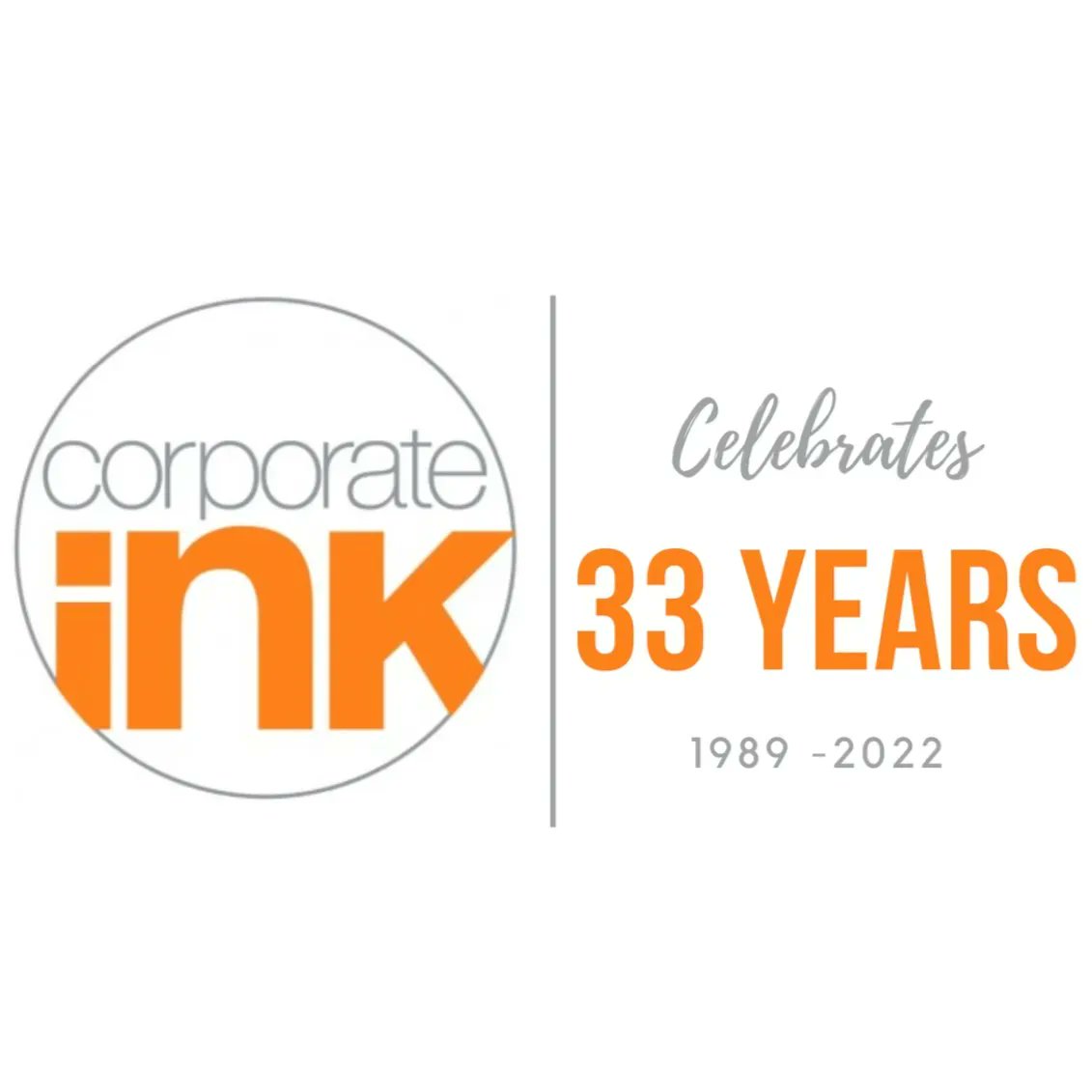 CorporateInk's tweet photo. #CorporateInkAnniversary: Today we are celebrating 33 years of Corporate Ink in business.

Here's to all the lasting relationships we've built and all the ones still to come! 🎉🍾 https://t.co/C1UnlDv9Rn