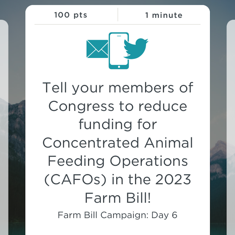 MyClimateApp's tweet photo. ACTION OF THE DAY: Tell your members of Congress to reduce funding for Concentrated Animal Feeding Operations (CAFOs) in the 2023 Farm Bill!

Download the Climate Action Now app to take this action and thousands of others!