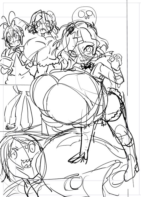 明日は線画だけで終わると思います 