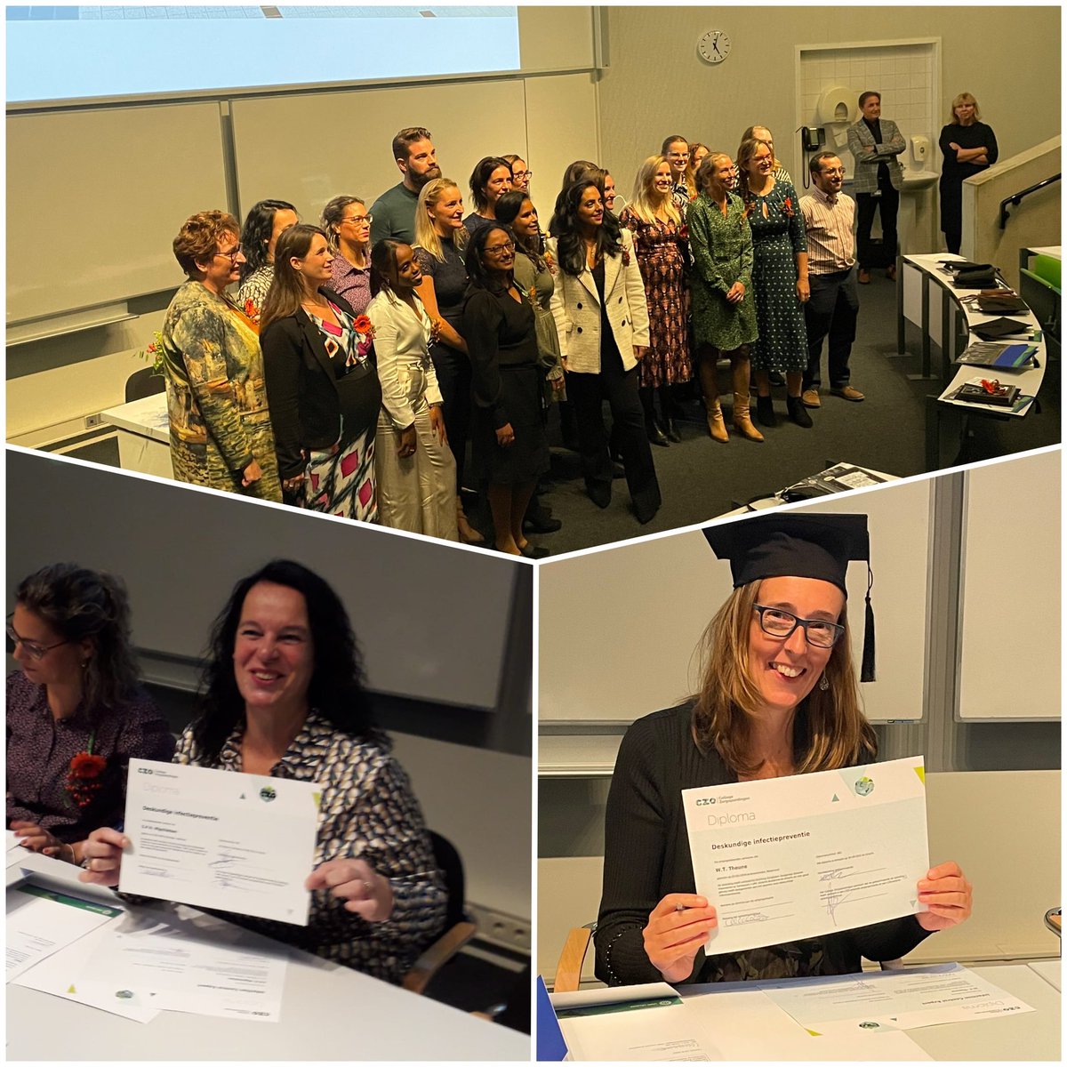 Super trots op de nieuwe lichting deskundige #Infectiepreventie en in het bijzonder op “mijn” studenten, Sandra Migchielsen, Willeke Theune en Lisanne Sanders (kon helaas door een virusje niet bij de diploma uitreiking zijn).

Geweldig gedaan👍, fijn om jullie collega te zijn!