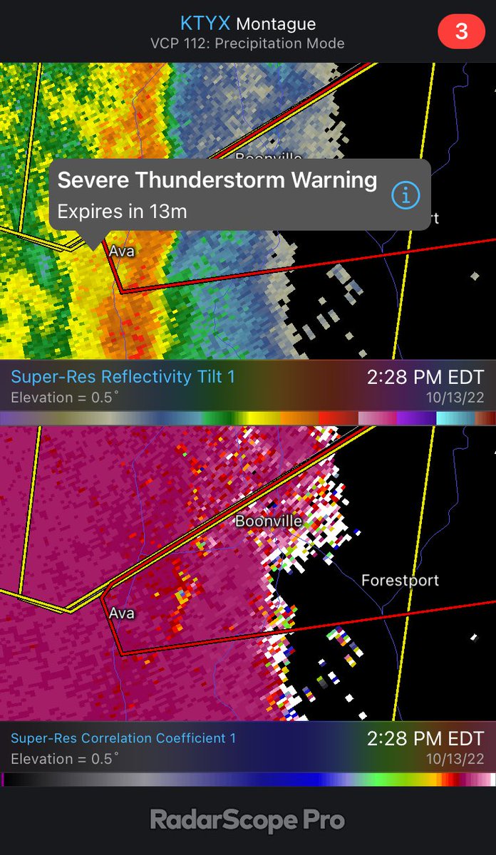 Mike Slifer on Twitter "A tornado warning near Boonville, NY, is
