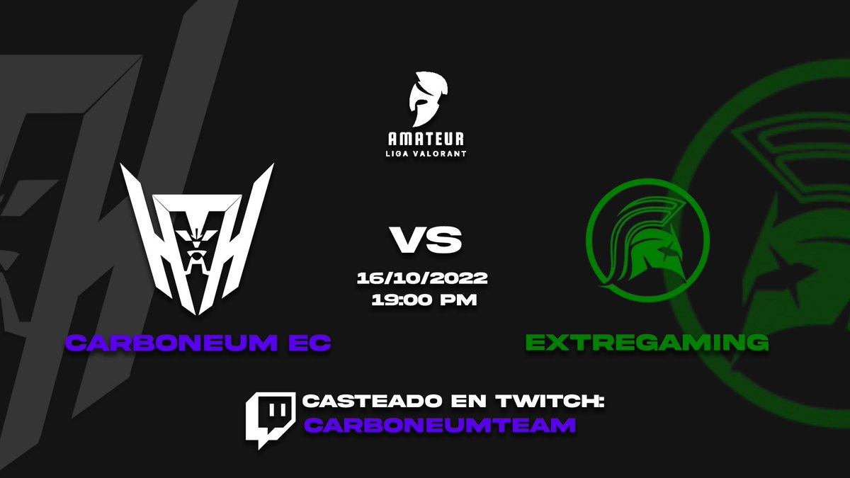 carboneumteam's tweet image. Debido a la disolución de @bloodhunters en la @LigaAmateureS jugaremos la siguiente Jornada contra @extregaming este Domingo!🚀

🎙️Como siempre sera casteado en:
twitch.tv/carboneumteam

Y donde anunciaremos un par de nuevas noticias despues del partido!🤭

#CarboneumTeam