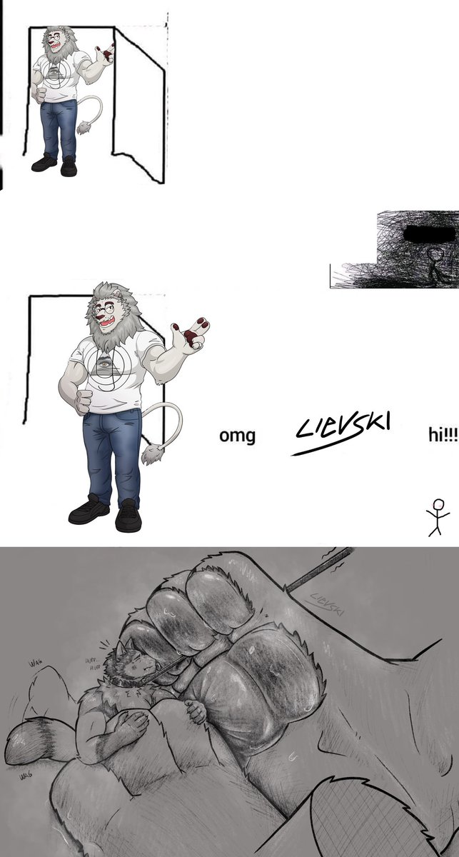DaveLievski's tweet photo. “Noncanonical Lievski” moment of fame is finished

Now let’s go for the one and only Lievski along with the original trend 🐾🦁😈 muhuhahahah

Last panel sketch is owned by @CubicFoxxx 🐾👀🦁 https://t.co/DUTzNVGpqq
