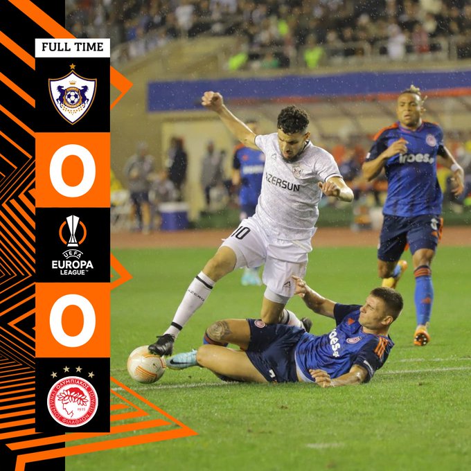 FT: #QarabagOlympiacos 0️⃣-0️⃣

+1️⃣ 👏

#UEL