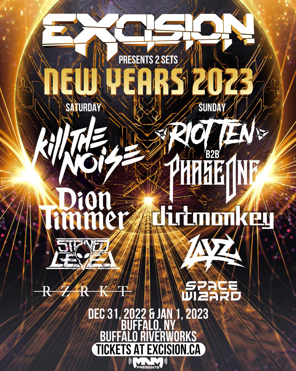 Headbangers, get ready for the last night of the year on New Year’s Eve & New Year’s Day in Buffalo! We’re ringing in 2023 with a heavy lineup 🥳 Get your tix now! excisionnye.com