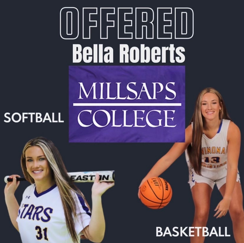 <a href="/Bellaroberts_13/">Bella Roberts</a> Bella visited Millsaps this past week and was offered to play basketball and softball for the Majors! ATHLETE! WINNER! Thank you Coach D and <a href="/Coach_LeBlanc/">Justin LeBlanc</a>