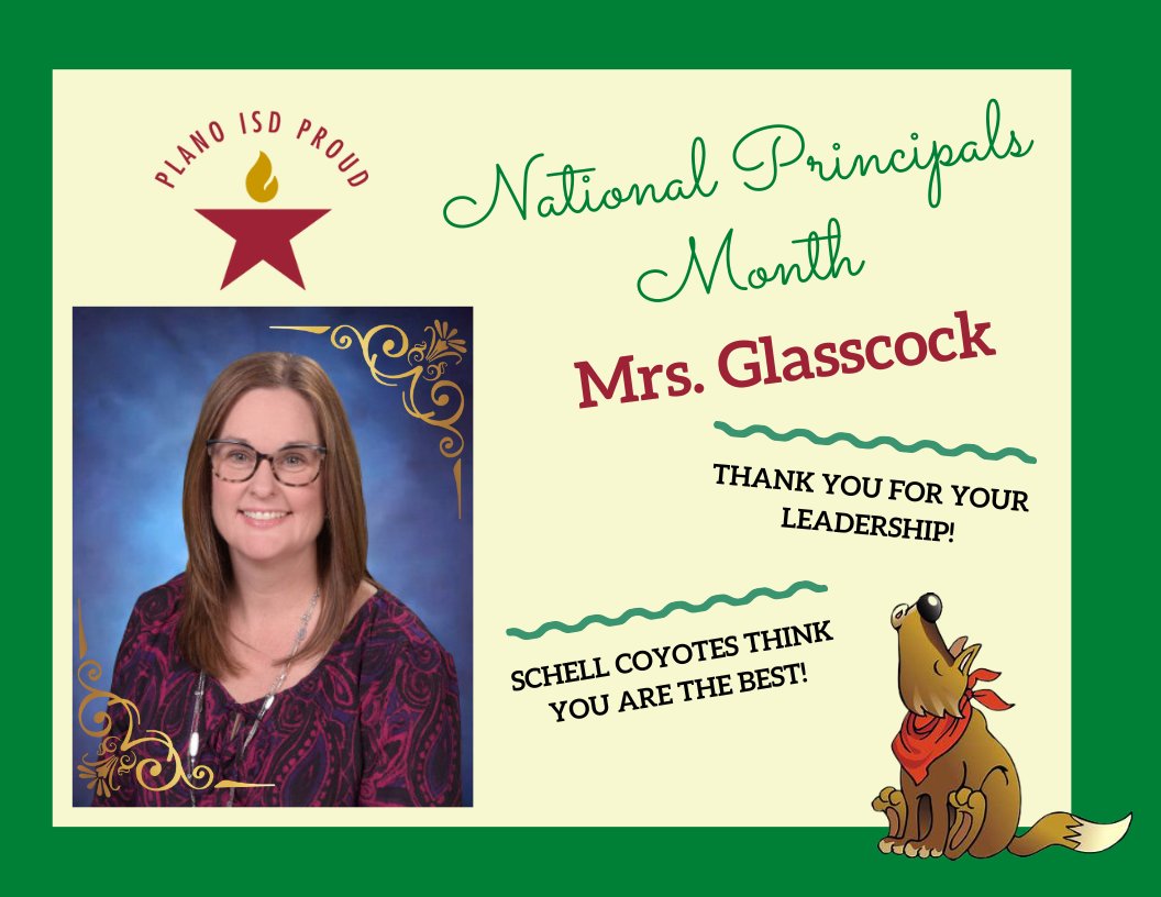 We are incredibly THANKFUL for Principal Glasscock, who is dedicated to helping our students, staff and community! Thank you for all you do for us each and every day! ❤❤❤ @Plano_Schools #ThankAPrincipal