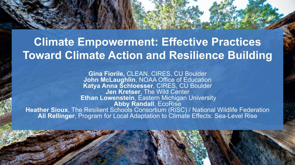 Our education coordinator Ali is joining other #NOAAELP projects to talk about climate resilience education at #NAAEE2022 today! Learn about our curriculum at PLACESLR.org