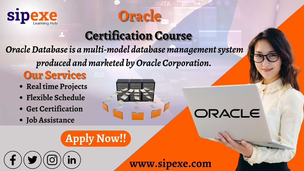 Sipexe_IT's tweet image. Oracle Certification Course-@ bit.ly/3yCNEFd will help you understand the advanced features of SQL. Join to accelerate your career growth
#oracle #oracledatabaseadministration #databasemanagement #oracledeveloper #oracletraining #database #followforfollowback #sipexe