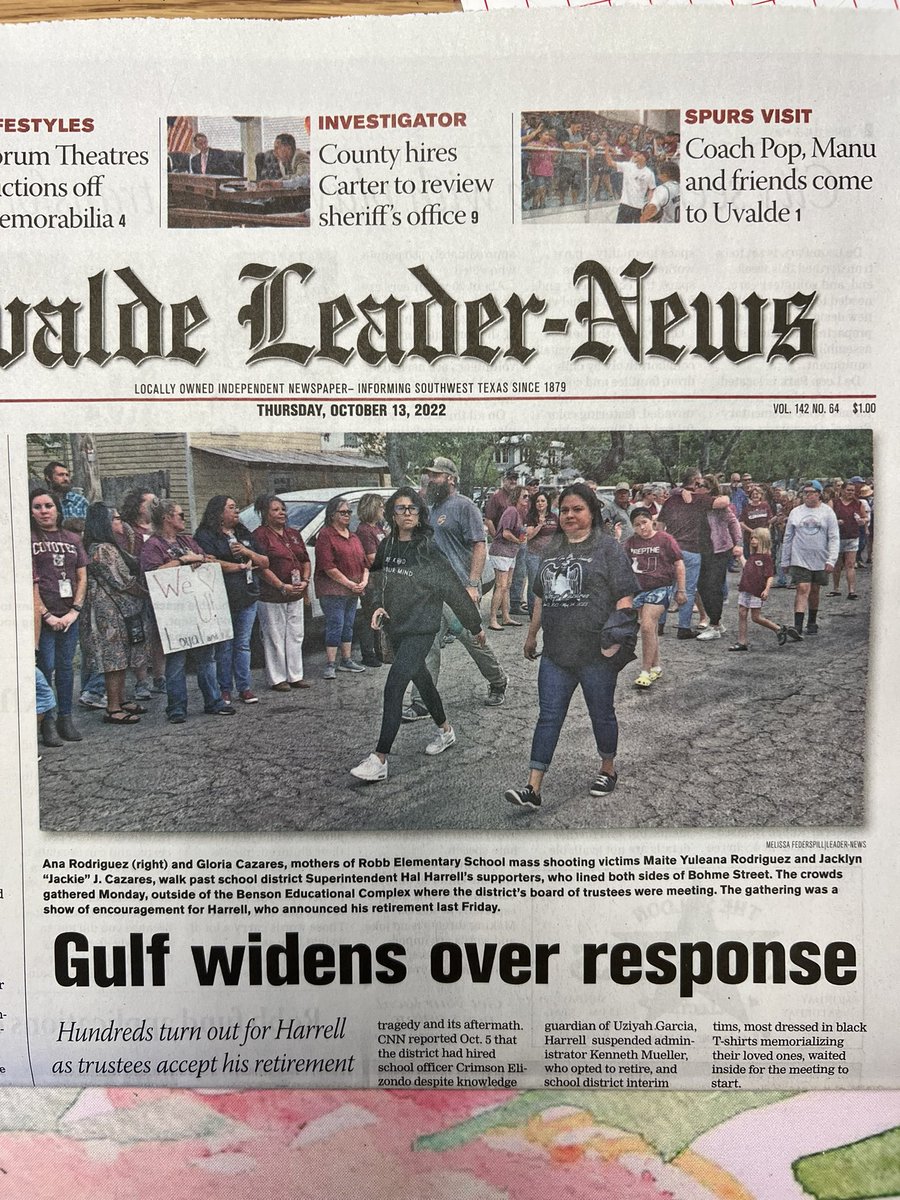 You tell us to “move on”. I think not. My daughters death will not be in vain. I assure you that! As me and <a href="/GloriaCazares82/">Gloria Cazares</a> walked through this “UvHALde” crowd. I felt utter sadness and boiling anger. 21 strong! Thank you to the people can continue to fight with us.
