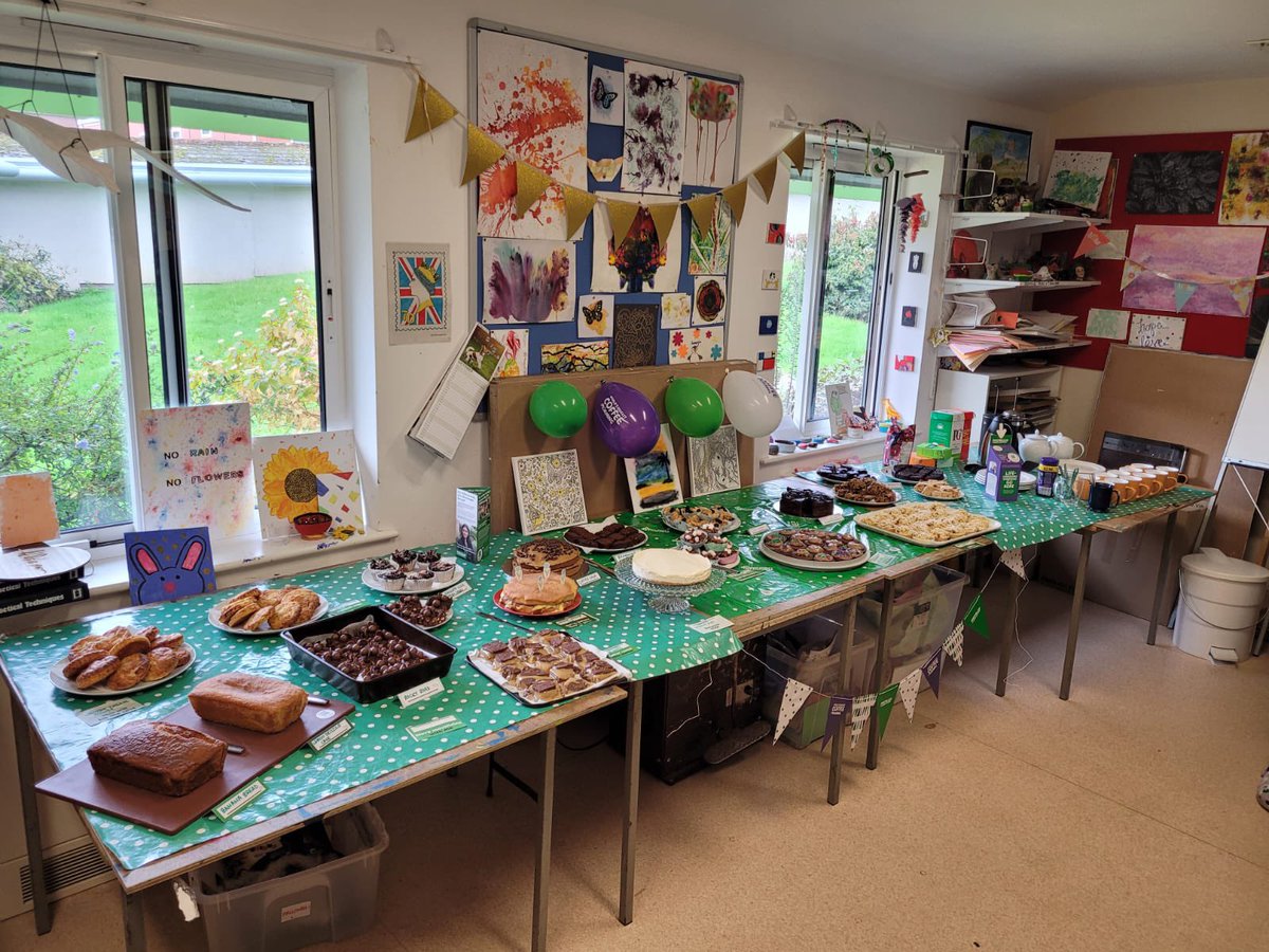 AnneDexterOT's tweet photo. Thank you to everyone who baked and supported our @macmillancancer cake sale/coffee morning. It really was true coproduction between patients and staff raising nearly £100 so far. Lots of happy faces today @DPT_NHS @Debihari4780 https://t.co/ptEEVL2whD