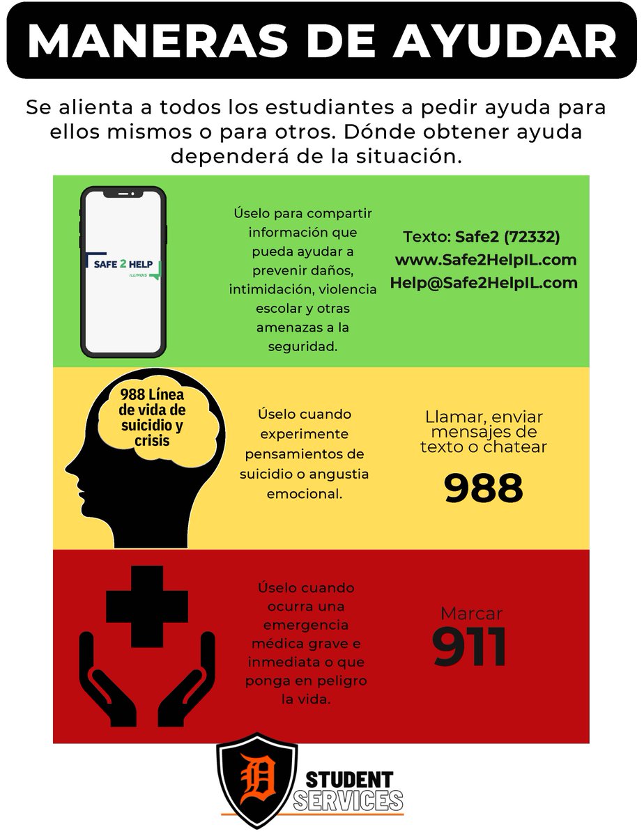 CUSD428's tweet photo. Today kicks off National Safe Schools Week. Know these important ways to get help including using the new Safe2Help Illinois - a free and confidential way to share information to keep you and your friends safe. Be part of the solution with @Safe2HelpIL. #SeekHelpBeforeHarm https://t.co/0sy1LktTWg