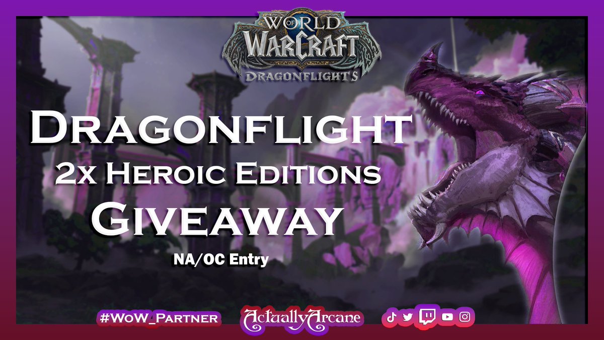 Champion! I've been looking Everywhere for You!

🐉I have a #Dragonflight Heroic Edition Giveaway🐉

To Enter:
💜Like
☑️Follow
🔁Retweet
💭Comment what Class &amp; Spec you'll be playing! 

Winners announced 10/15 @ 6pm MTN #WoW_Partner