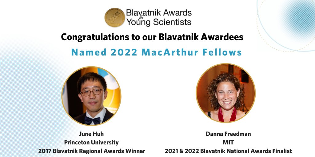 Blavatnik Awards (@blavatnikawards) on Twitter photo Congratulations to our <a href="/BlavatnikAwards/">Blavatnik Awards</a> honorees that were named 2022 MacArthur fellows #PrincetonU Prof June Huh <a href="/Princeton/">Princeton University</a> and <a href="/MIT/">Massachusetts Institute of Technology (MIT)</a> Prof Danna Freedman <a href="/freedman_lab/">FreedmanLab</a> @MITChemistry macfound.org/programs/fello… <a href="/macfound/">MacArthur Foundation</a> Congratulations to our <a href="/BlavatnikAwards/">Blavatnik Awards</a> honorees that were named 2022 MacArthur fellows #PrincetonU Prof June Huh <a href="/Princeton/">Princeton University</a> and <a href="/MIT/">Massachusetts Institute of Technology (MIT)</a> Prof Danna Freedman <a href="/freedman_lab/">FreedmanLab</a> @MITChemistry macfound.org/programs/fello… <a href="/macfound/">MacArthur Foundation</a>