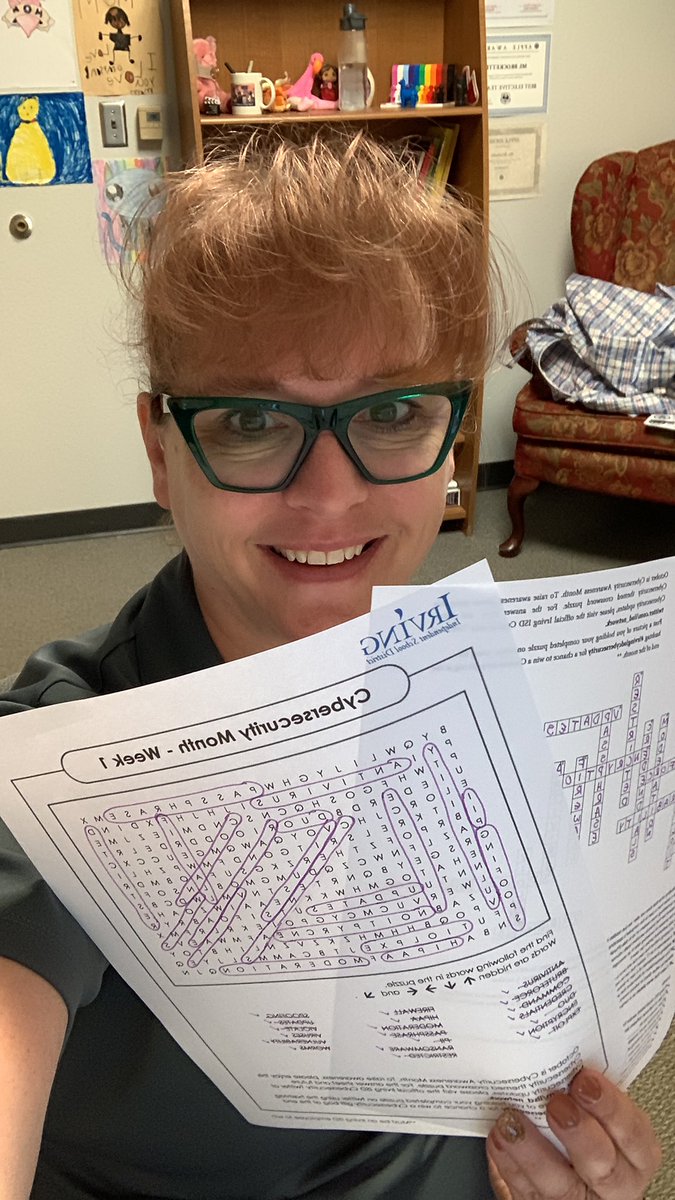 MrsBsStage's tweet photo. I ❤️🧩! Thanks #irvingisdcybersecurity this was a lot of fun. https://t.co/g5O09OXAVC