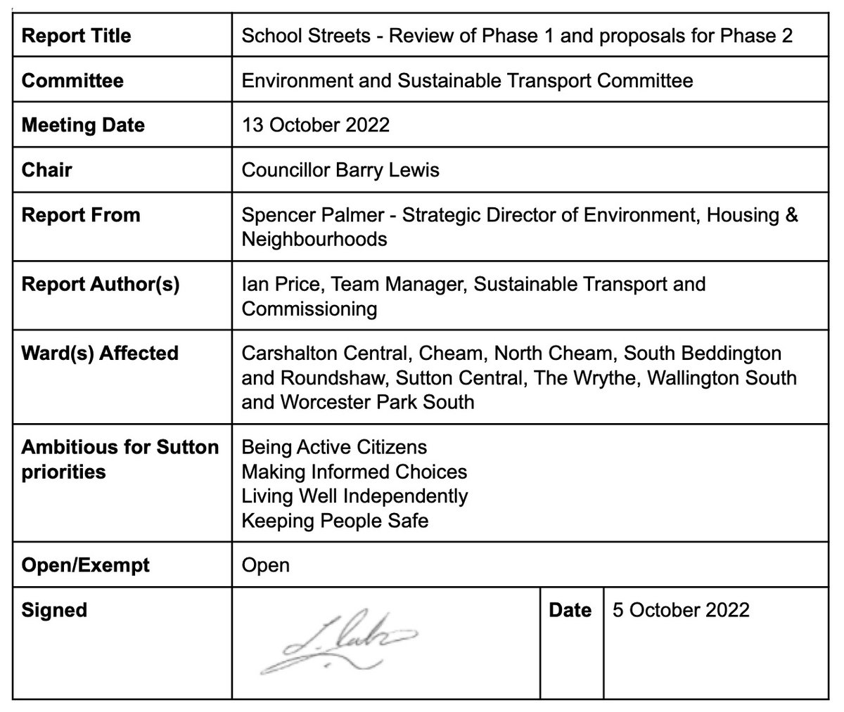 cyclinginsutton's tweet photo. A report to be presented to next week's E&amp;ST committee reviews the first six months of the borough's School Streets programme. 

Summary headline findings: traffic down by 50%; more children scooting and walking; more cycling through the area; air quality improved.

*Fantastic!* https://t.co/C2teWezOZd