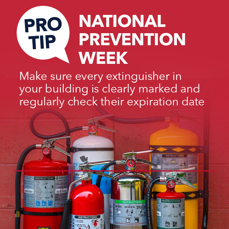 National Fire Prevention Week is almost over, and we've got a few #ProTips for you:

1. Ensure every building extinguisher is clearly marked, & regularly check their expiration date.

2. Know your evacuation route! 

#EmergencyPrevention #ProActiveSafety #FireSafety
