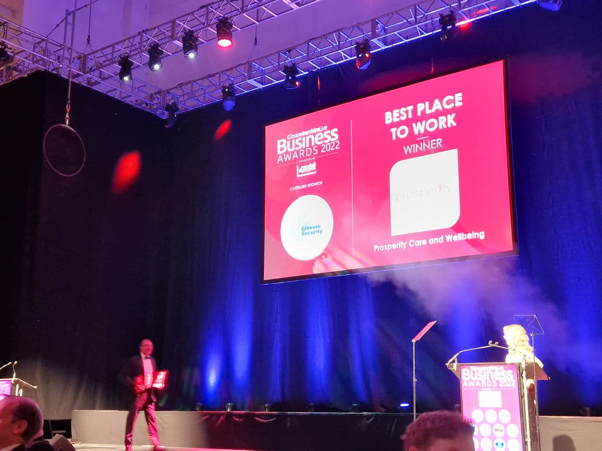 RandallPayne's tweet photo. The Best Place to Work is Prosperity Care and Wellbeing. Congratulations all! #GlosBizAwards https://t.co/eItfold82Z
