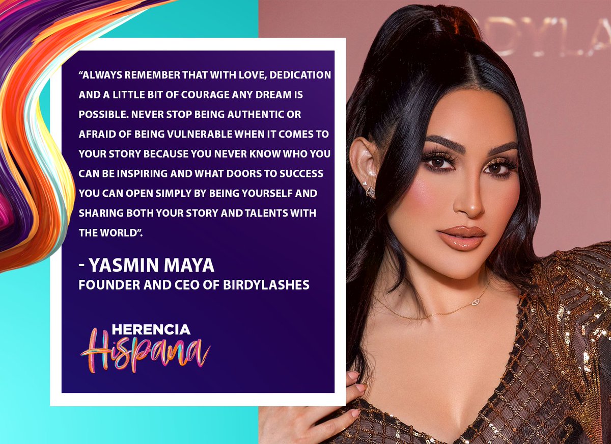 CNBCenEspanol's tweet photo. Yasmin Maya pasó de hacer videos de maquillaje a ser la fundadora y CEO de BirdyLashes. Este Mes de la Herencia Hispana, Yasmin es un ejemplo de que latinos en EE.UU. ocupan puestos de liderazgo, porque #ElFuturoLoEscribesTu.
#HH2022 @beautyybird https://t.co/arML0qBdIN