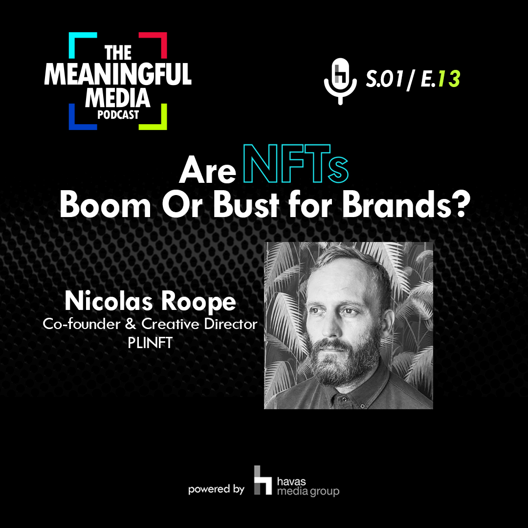 We aim to bring some clarity to the topic of NFTs in the new episode of our  #MeaningfulMediaPodcast. Host Ben Downing speaks with Nicolas Roope, Co-founder & Creative Director, @PLINFT to provide some definitions.
Spotify: spoti.fi/3eu06Am
Apple: apple.co/3ezzD4d