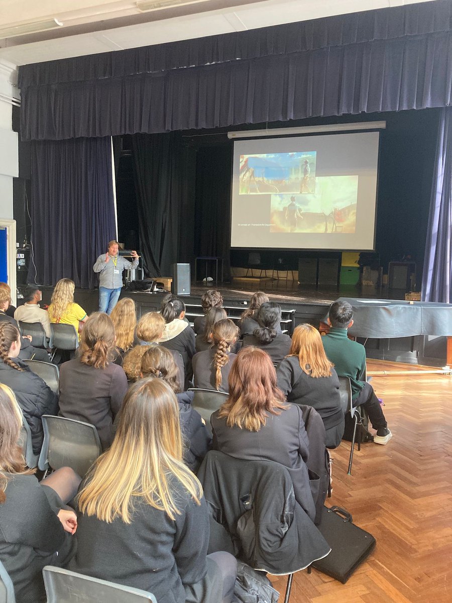 hf_arthf's tweet photo. Art students from year 11, year 12 and 13 attended a fantastic talk today by visual effects artist Christian Manz. It was so inspiring and a great opportunity for students to understand more about different careers within the arts! @hf_phoenix https://t.co/kycQy13bue