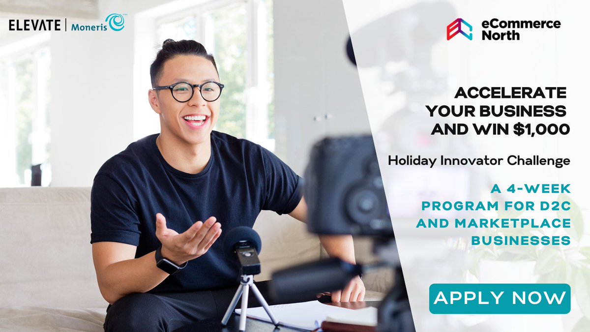 ElevateTechCA's tweet photo. Get ready for gift-giving season with the #eCommerceNorth Holiday Innovator Challenge. Give your business tools to #grow, have the best #holiday sales season to date + win 1 of 5, $1K grants to support your strategy! Apply by Nov. 1: https://t.co/MrFgRadWJ3 @Moneris @Osler_Law https://t.co/eO2JjvYYwA