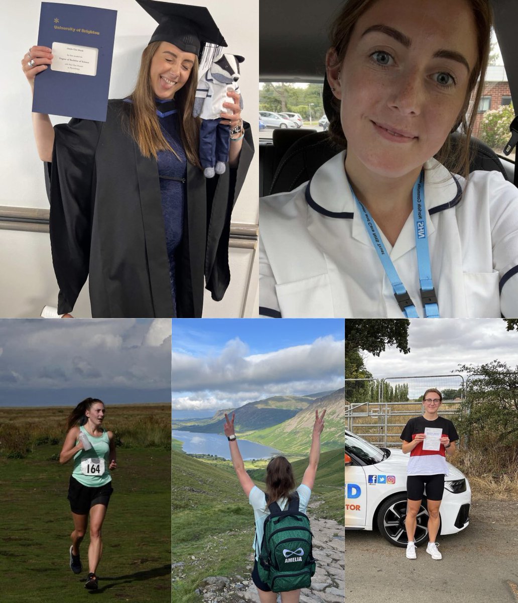ameliabphysio's tweet image. Just reflecting and giving myself credit for once for some of my achievements over the summer. Graduating and getting my first job, running a half marathon, climbing a mountain and FINALLY passing my driving test. 2022 has been a good year 💙